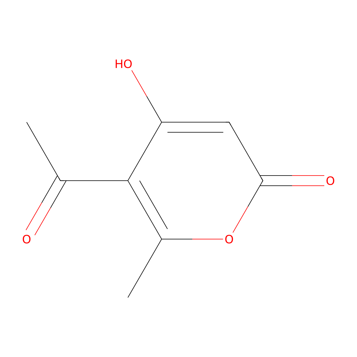 2H-Pyran-2-one, 5-acetyl-4-hydroxy-6-methyl- molecular structure, CAS 20168-62-1
