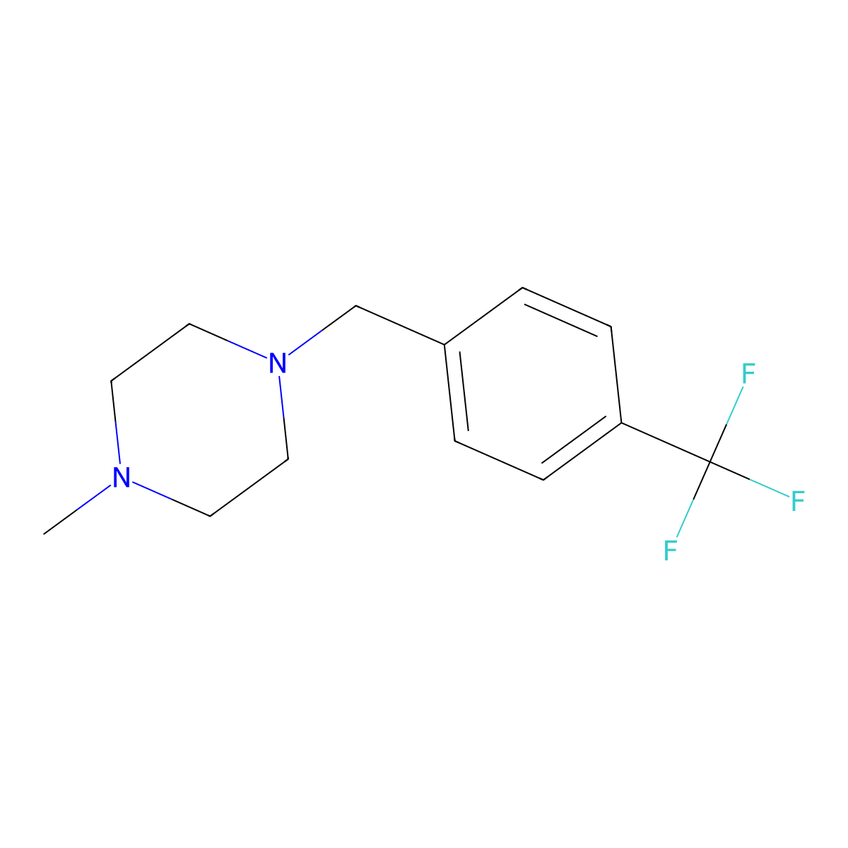 1-Methyl-4-(4-(trifluoromethyl)benzyl)piperazine molecular structure, CAS 201682-15-7