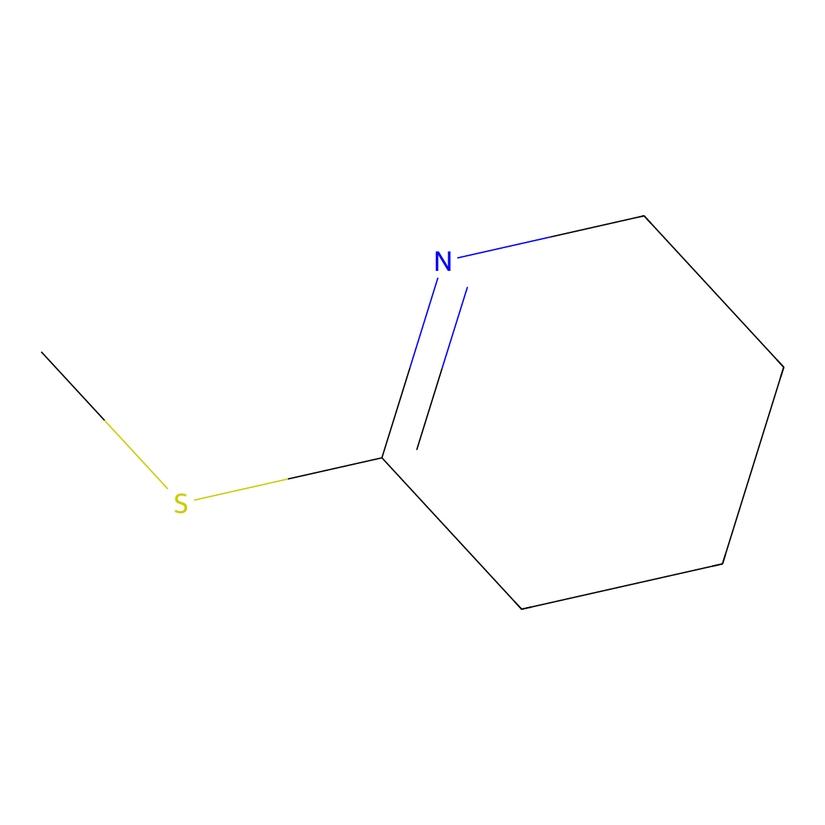 Pyridine, 2,3,4,5-tetrahydro-6-(methylthio)- molecular structure, CAS 20169-55-5