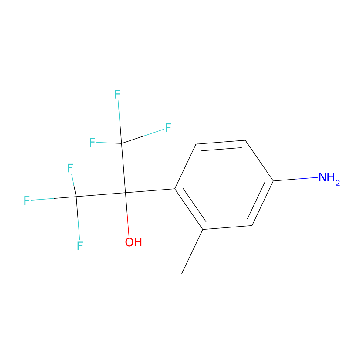 2-(4-Amino-2-methylphenyl)-1,1,1,3,3,3-hexafluoropropan-2-ol molecular structure, CAS 2017-31-4