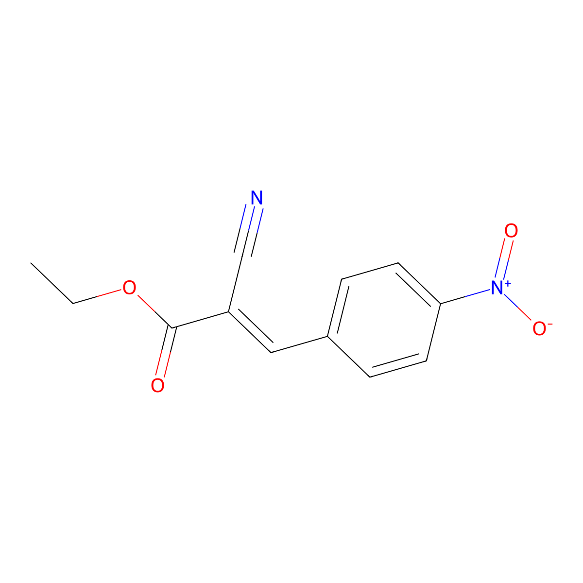 Ethyl 2-cyano-3-(4-nitrophenyl)acrylate molecular structure, CAS 2017-89-2