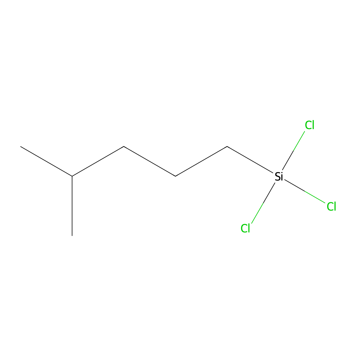 Trichloro(4-methylpentyl)silane molecular structure, CAS 20170-36-9