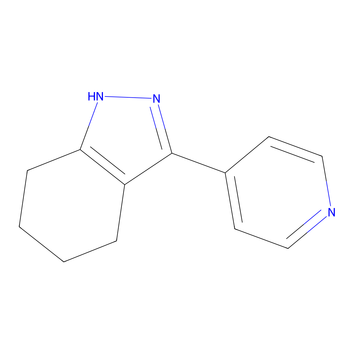 1H-Indazole, 4,5,6,7-tetrahydro-3-(4-pyridinyl)- molecular structure, CAS 20171-87-3