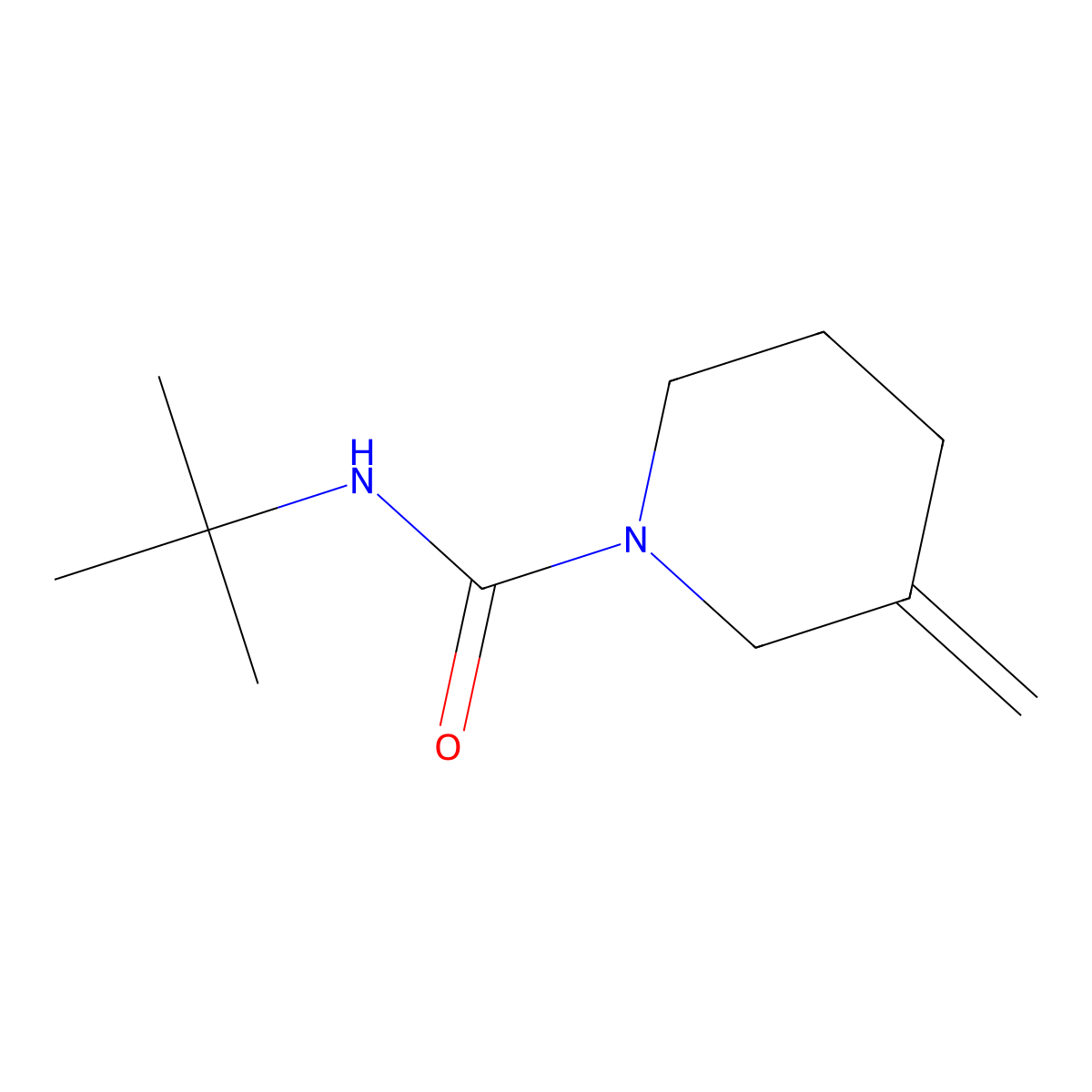 n-Tert-butyl-3-methylidenepiperidine-1-carboxamide molecular structure, CAS 2017194-27-1