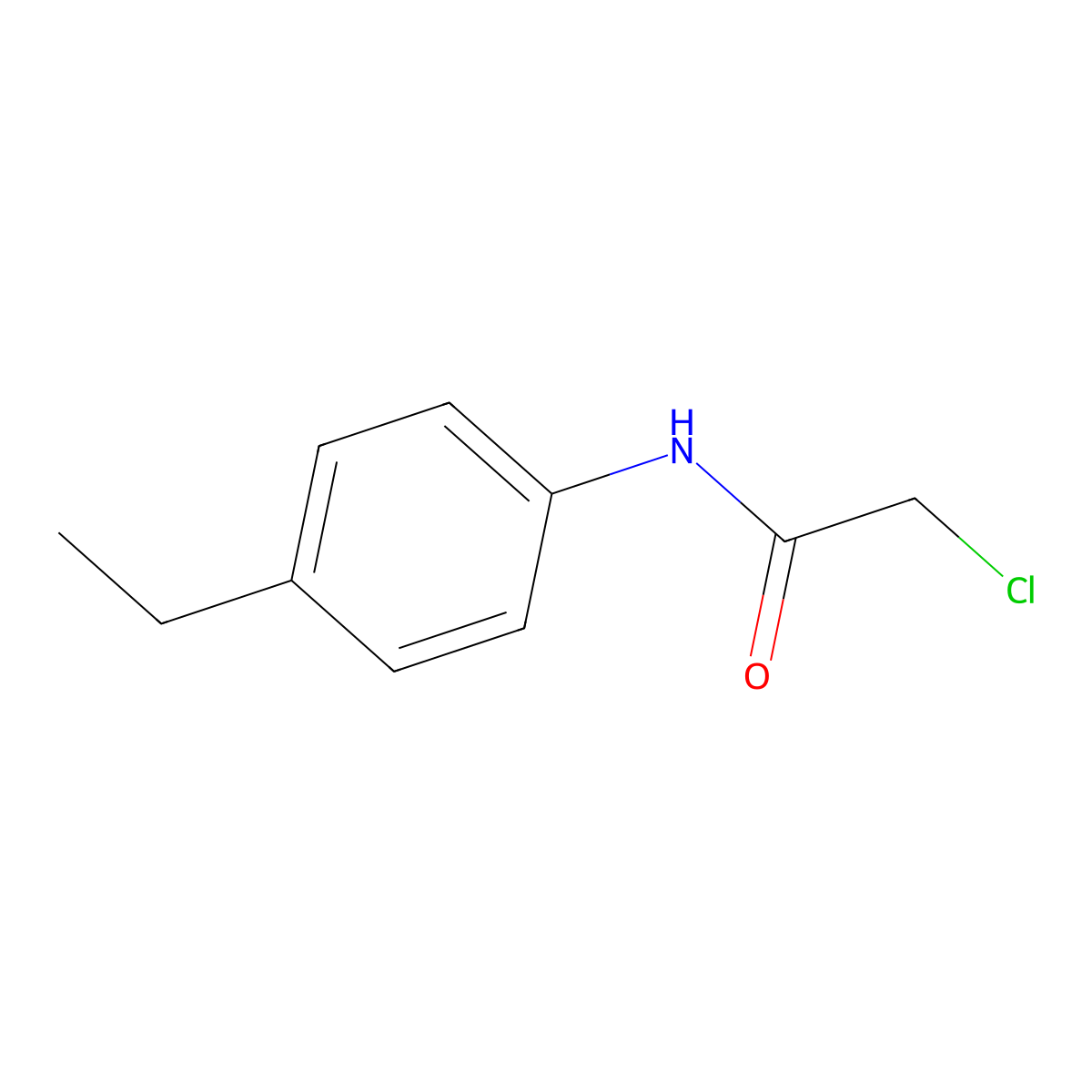 2-chloro-N-(4-ethylphenyl)acetamide molecular structure, CAS 20172-36-5