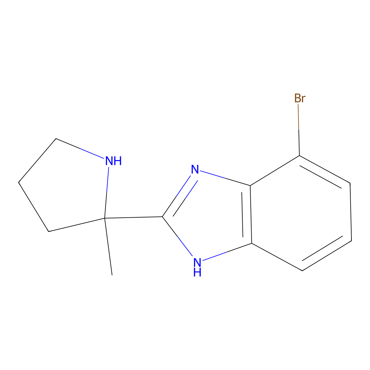 4-bromo-2-(2-methylpyrrolidin-2-yl)-1H-1,3-benzodiazole molecular structure, CAS 2017269-77-9