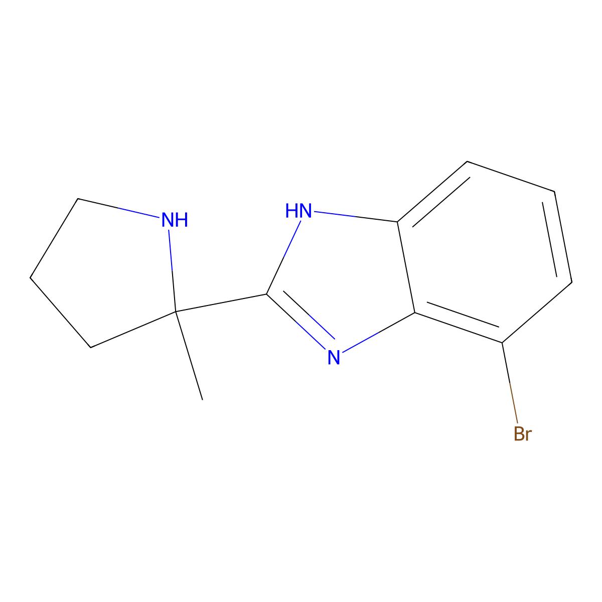 4-bromo-2-(2-methylpyrrolidin-2-yl)-1H-1,3-benzodiazole molecular structure, CAS 2017269-77-9