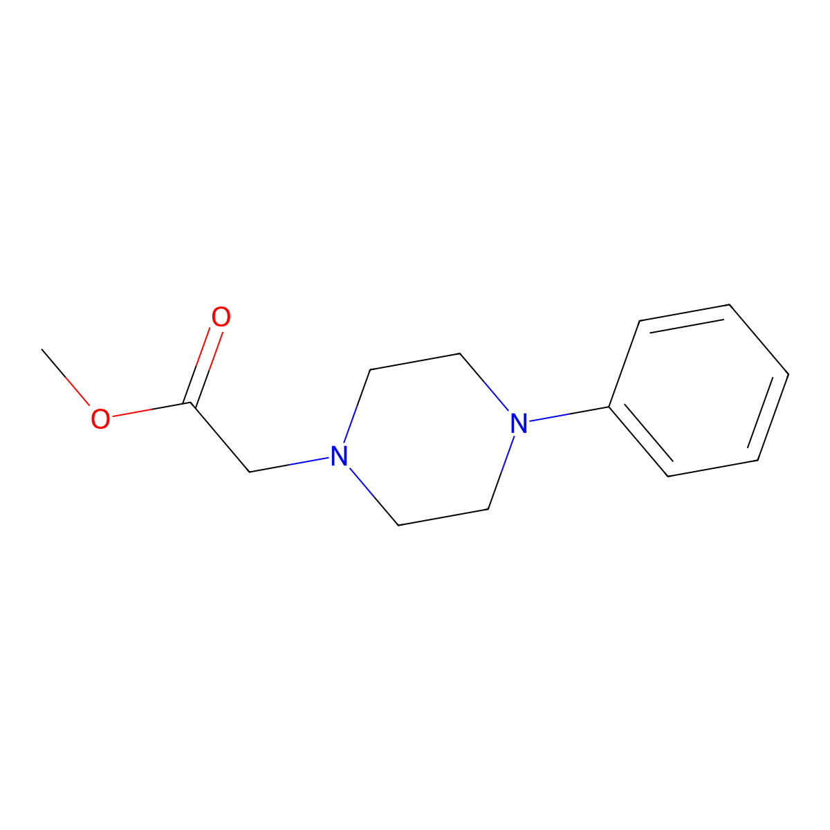 Methyl 2-(4-phenylpiperazin-1-yl)acetate molecular structure, CAS 201727-67-5