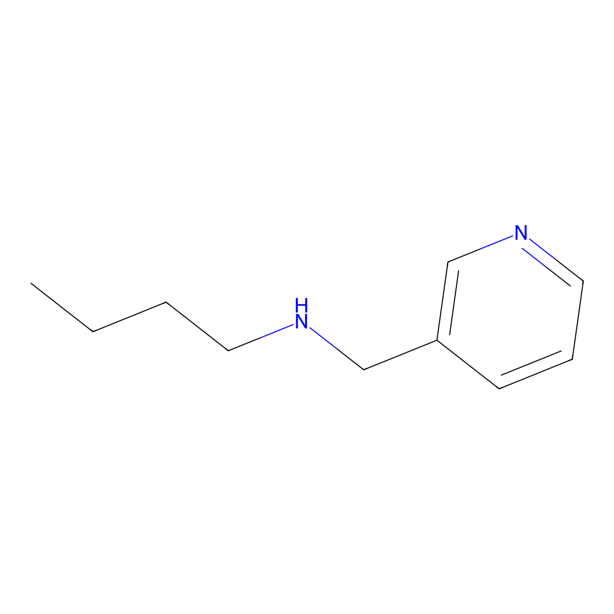 N-(pyridin-3-ylmethyl)butan-1-amine molecular structure, CAS 20173-12-0