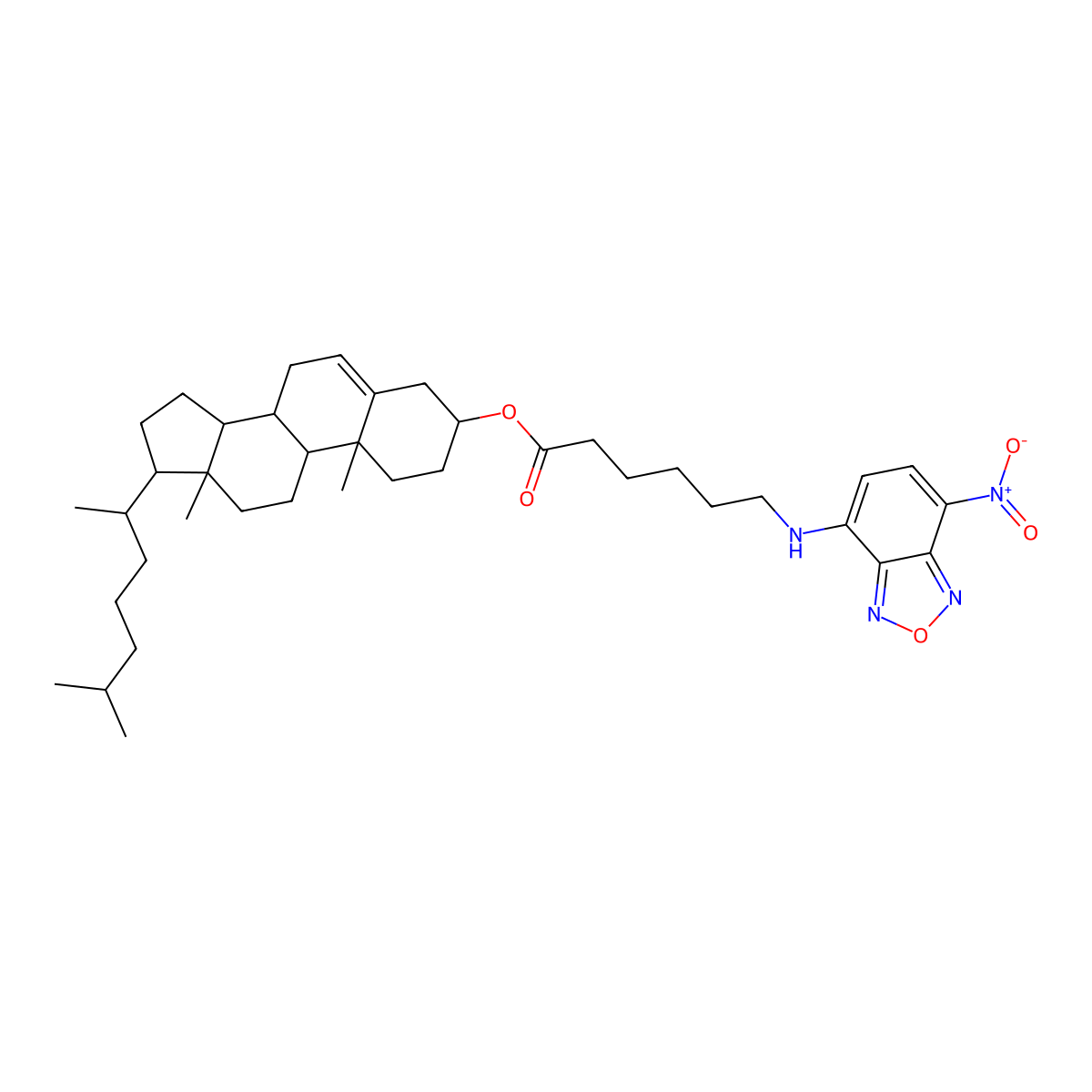 3-hexanoyl-NBD Cholesterol molecular structure, CAS 201731-19-3