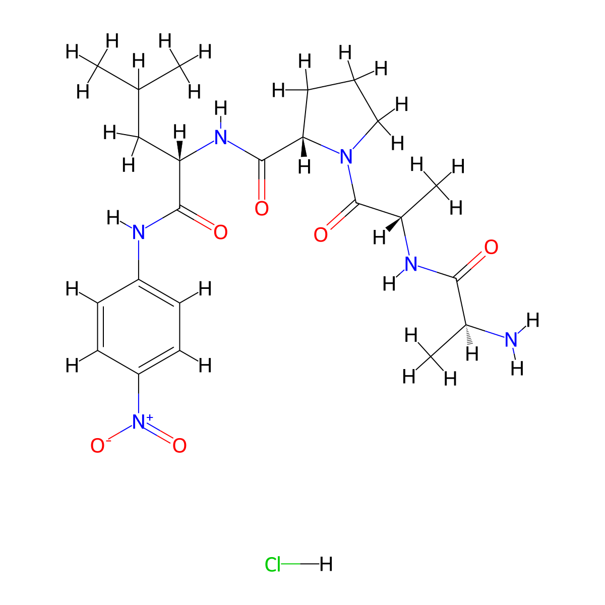 h-Ala-ala-pro-leu-pna hcl molecular structure, CAS 201732-32-3