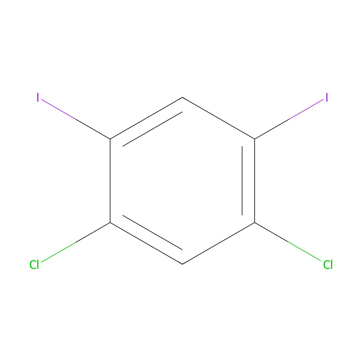 1,5-Dichloro-2,4-diiodobenzene molecular structure, CAS 201734-79-4