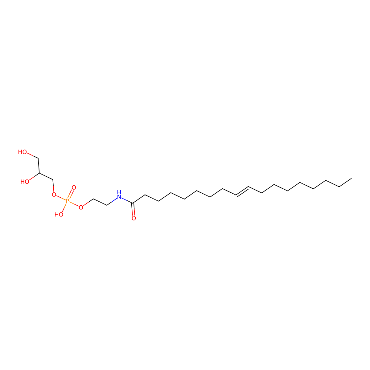 2,3-Dihydroxypropyl 2-[(octadec-9-enoyl)amino]ethyl hydrogen phosphate molecular structure, CAS 201738-24-1