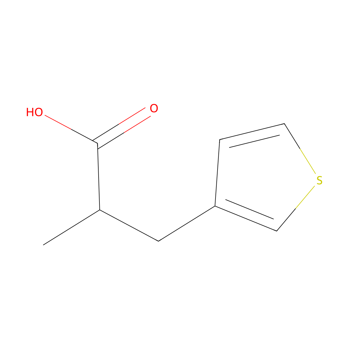 2-Methyl-3-(thiophen-3-yl)propanoic acid molecular structure, CAS 20174-15-6