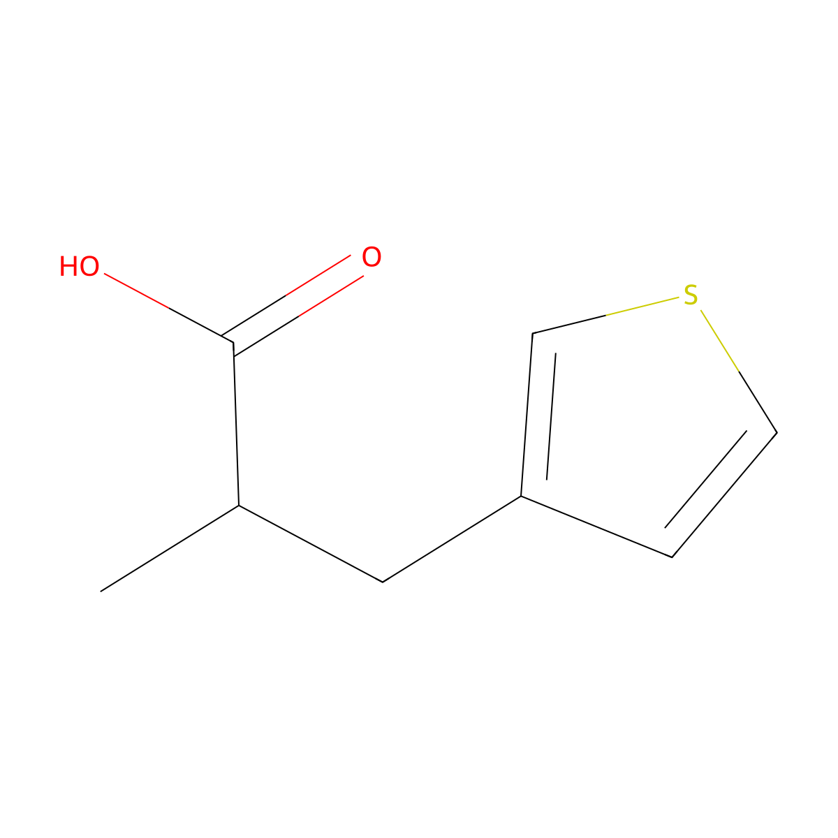 2-Methyl-3-(thiophen-3-yl)propanoic acid molecular structure, CAS 20174-15-6