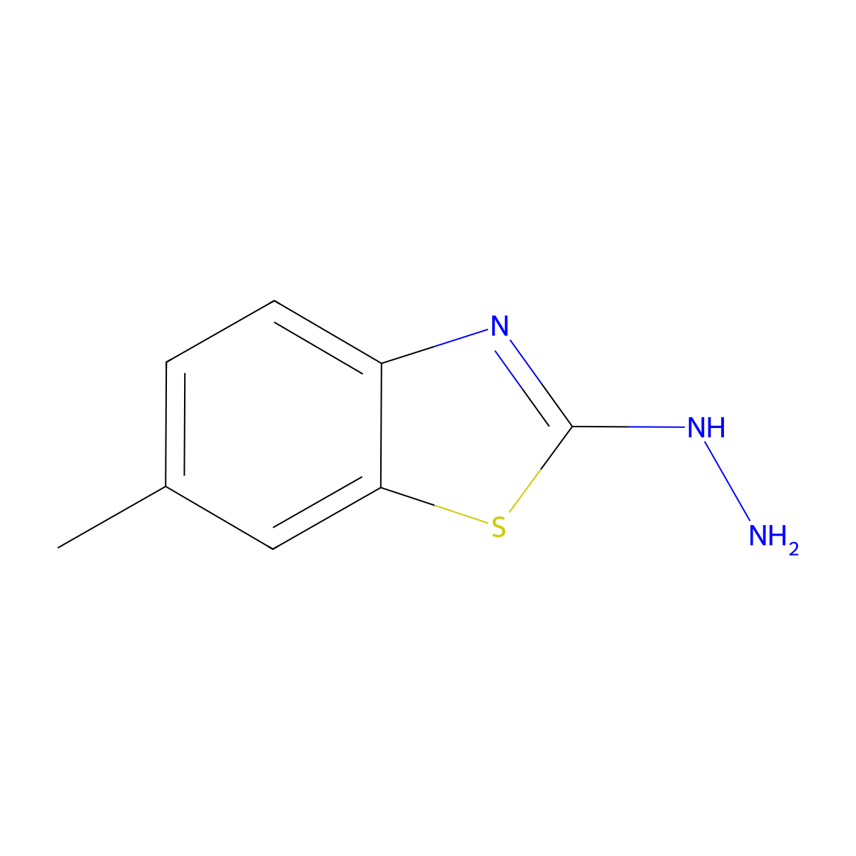 2-Hydrazinyl-6-methyl-1,3-benzothiazole molecular structure, CAS 20174-69-0