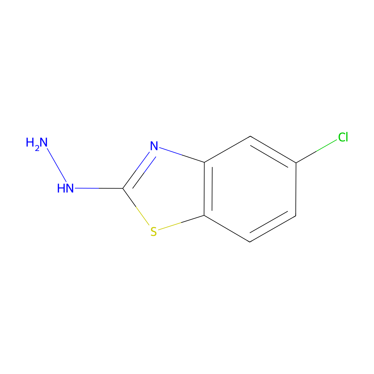 Benzothiazole, 5-chloro-2-hydrazinyl- molecular structure, CAS 20174-72-5