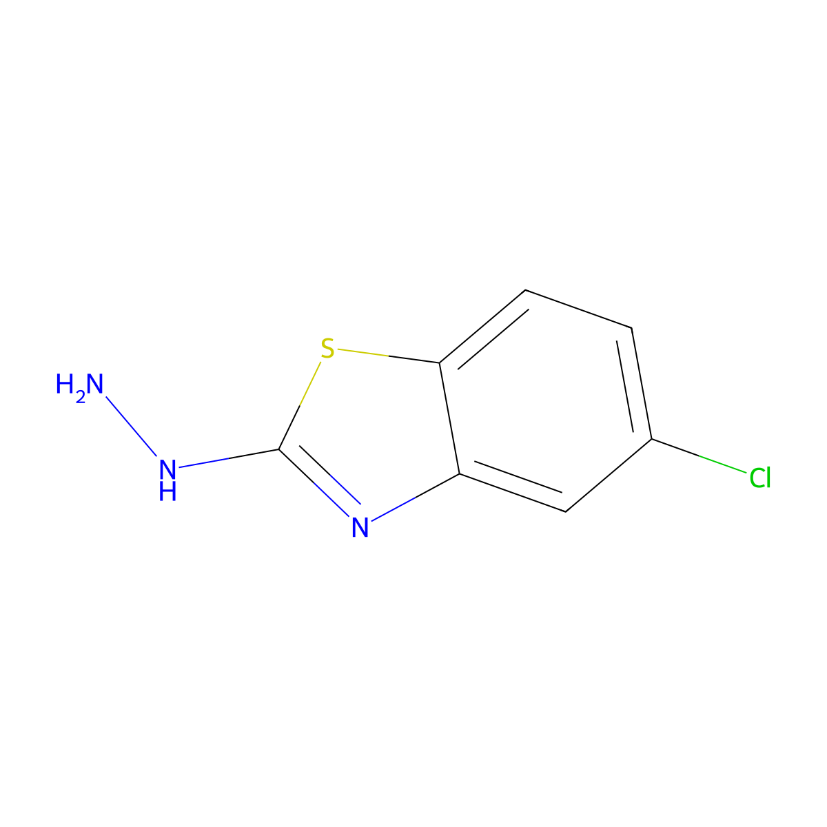 Benzothiazole, 5-chloro-2-hydrazinyl- molecular structure, CAS 20174-72-5