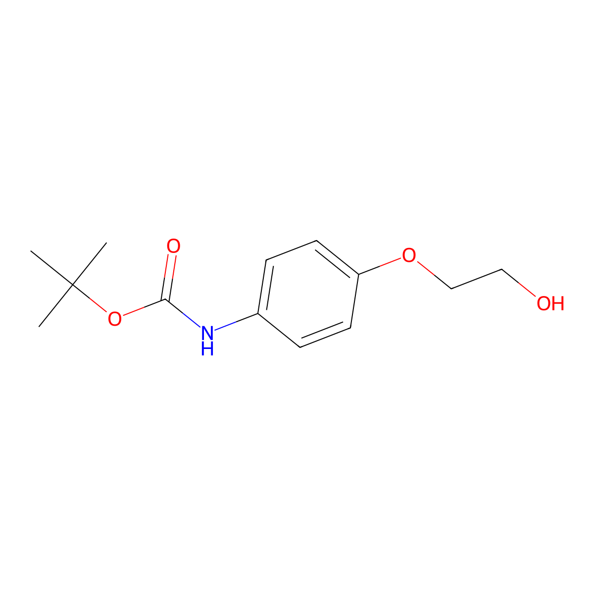 tert-butylN-[4-(2-hydroxyethoxy)phenyl]carbamate molecular structure, CAS 201741-15-3