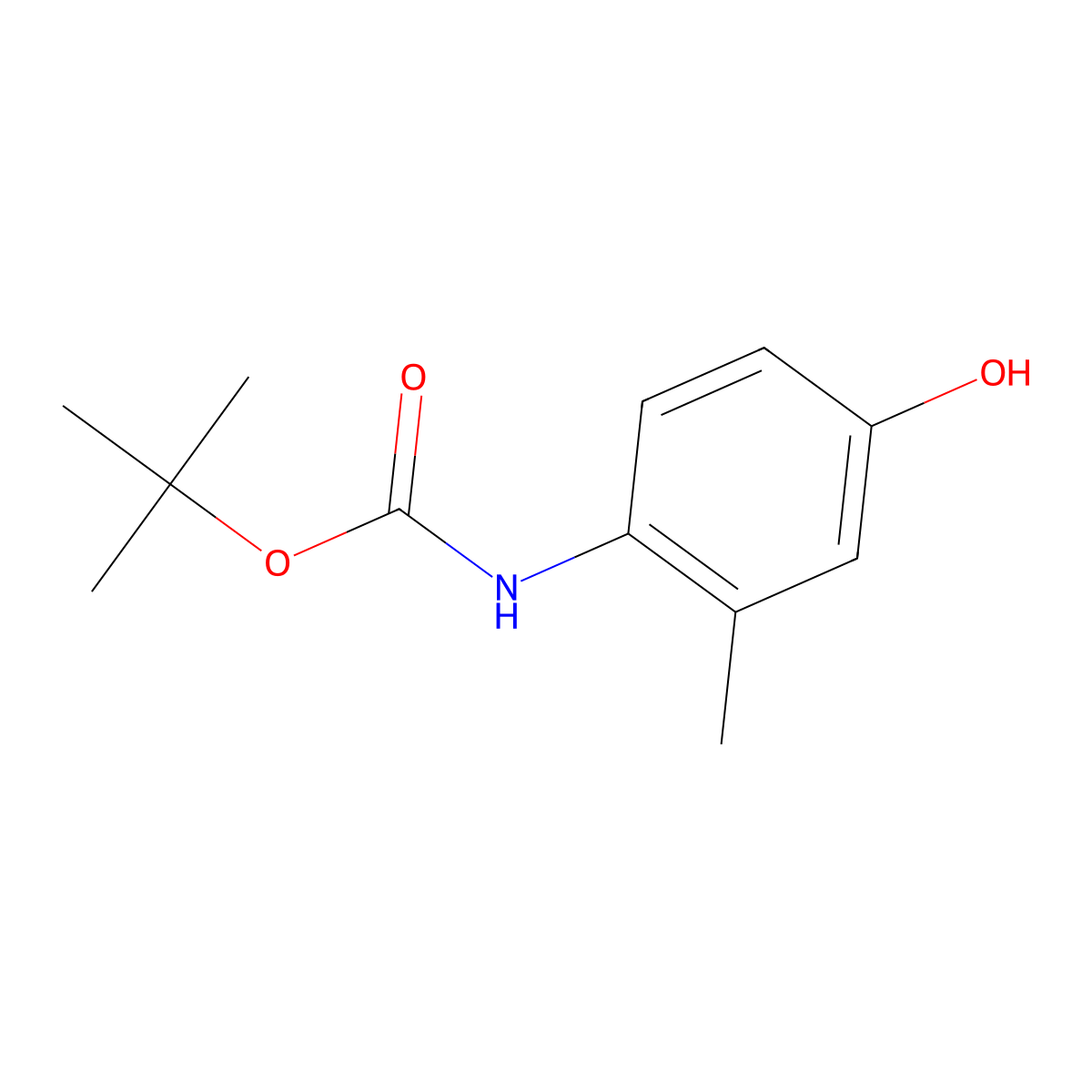 tert-Butyl (4-hydroxy-2-methylphenyl)carbamate molecular structure, CAS 201741-17-5