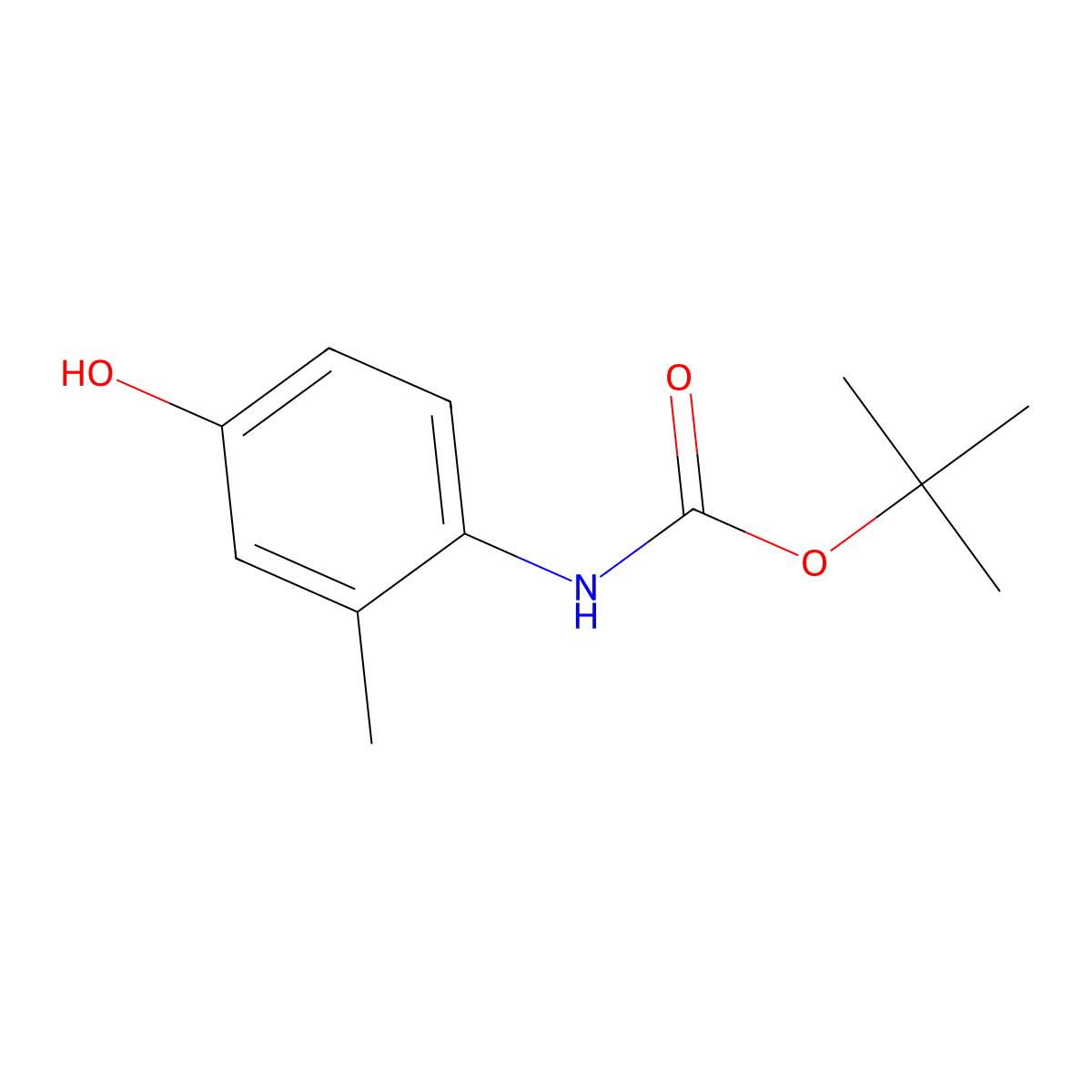 tert-Butyl (4-hydroxy-2-methylphenyl)carbamate molecular structure, CAS 201741-17-5