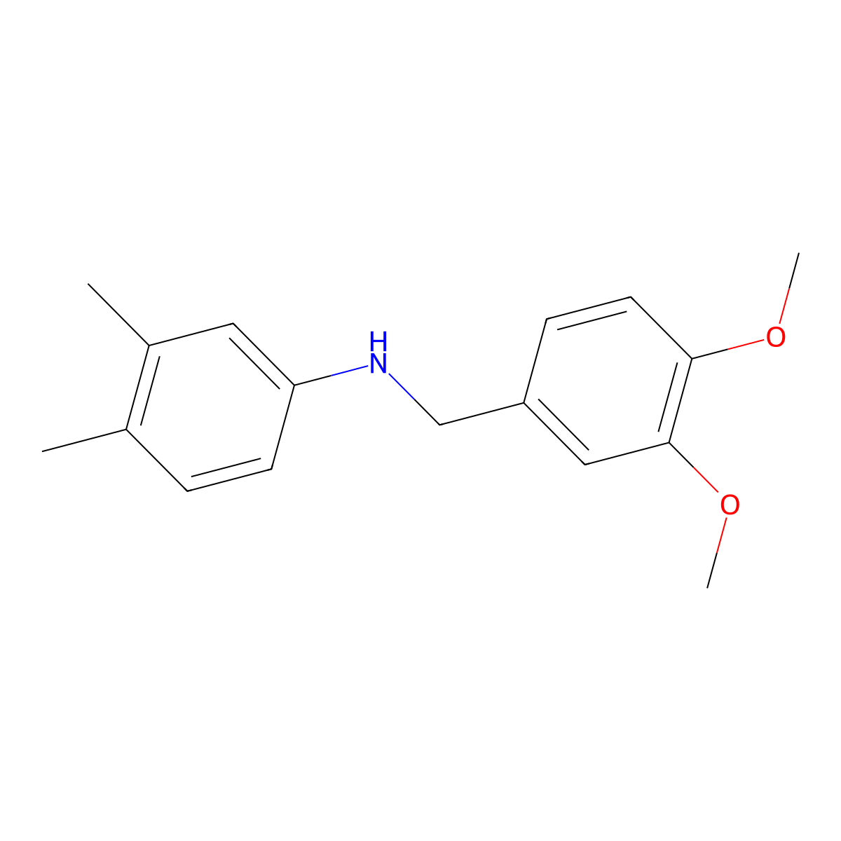 N-[(3,4-dimethoxyphenyl)methyl]-3,4-dimethylaniline molecular structure, CAS 201742-70-3