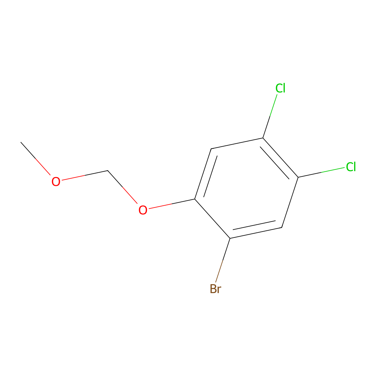 Benzene, 1-bromo-4,5-dichloro-2-(methoxymethoxy)- molecular structure, CAS 201748-38-1