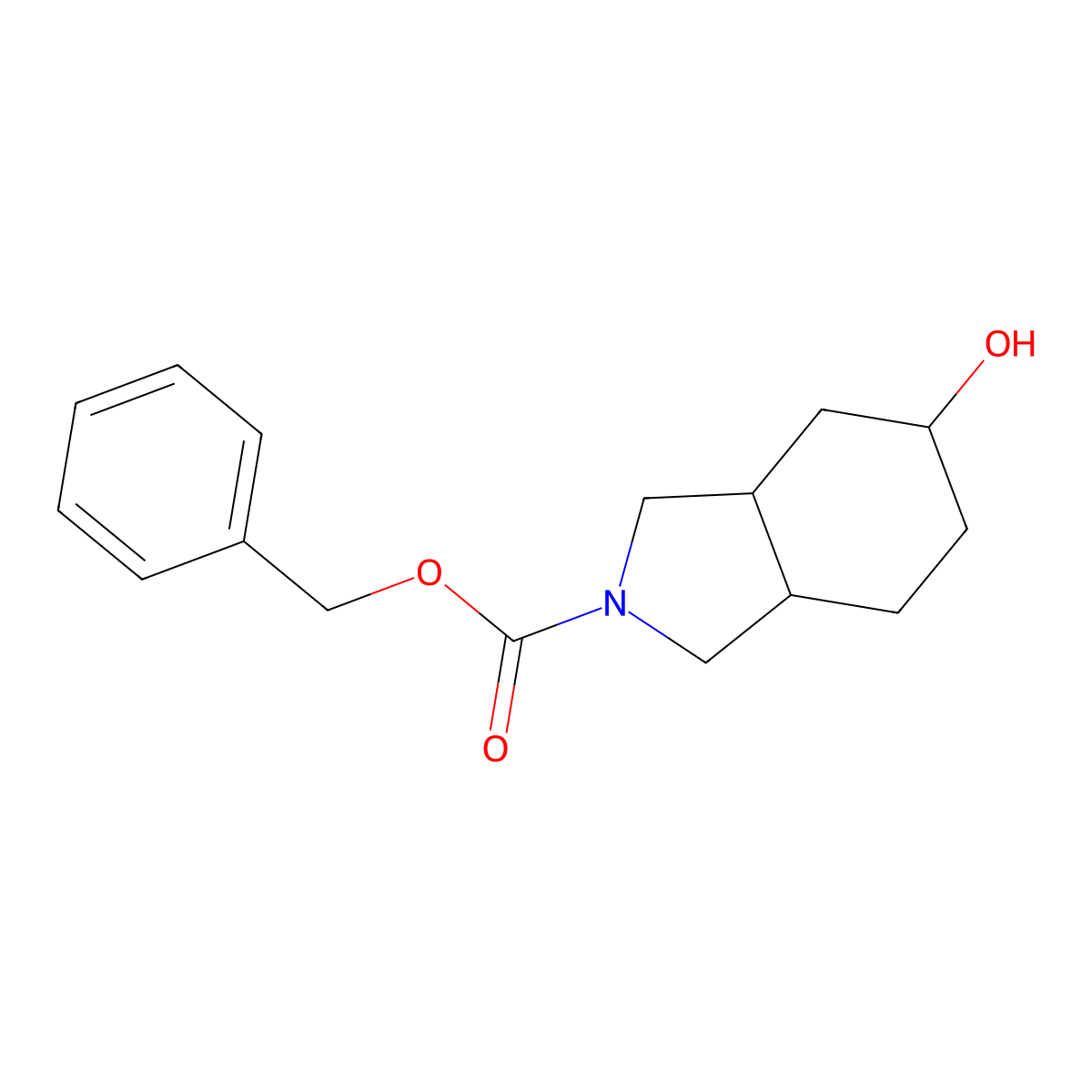 rac-benzyl (3aR,5R,7aS)-5-hydroxy-octahydro-1H-isoindole-2-carboxylate molecular structure, CAS 2017692-82-7