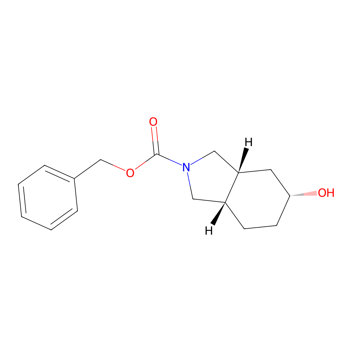 rac-benzyl (3aR,5R,7aS)-5-hydroxy-octahydro-1H-isoindole-2-carboxylate molecular structure, CAS 2017692-82-7