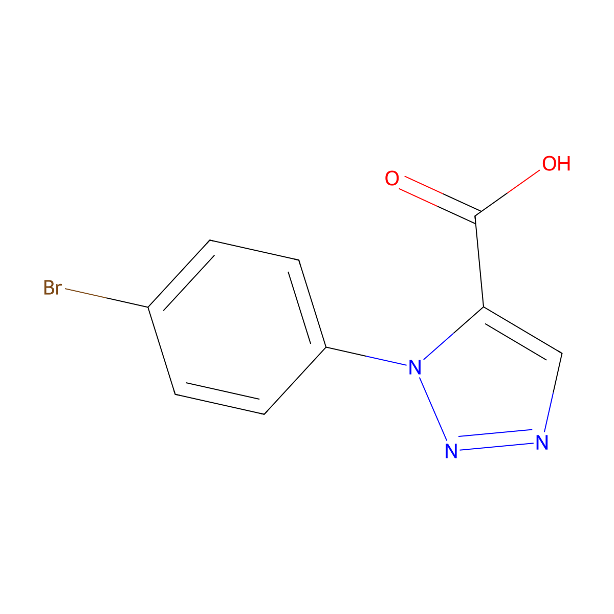 1-(4-bromophenyl)-1H-1,2,3-triazole-5-carboxylic acid molecular structure, CAS 20177-59-7