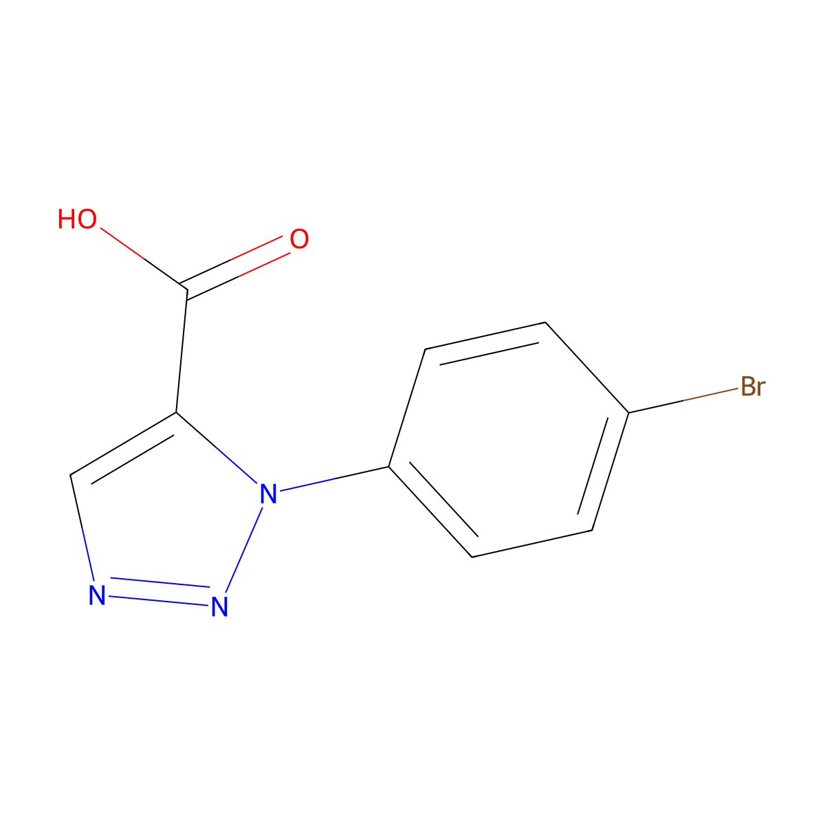 1-(4-bromophenyl)-1H-1,2,3-triazole-5-carboxylic acid molecular structure, CAS 20177-59-7