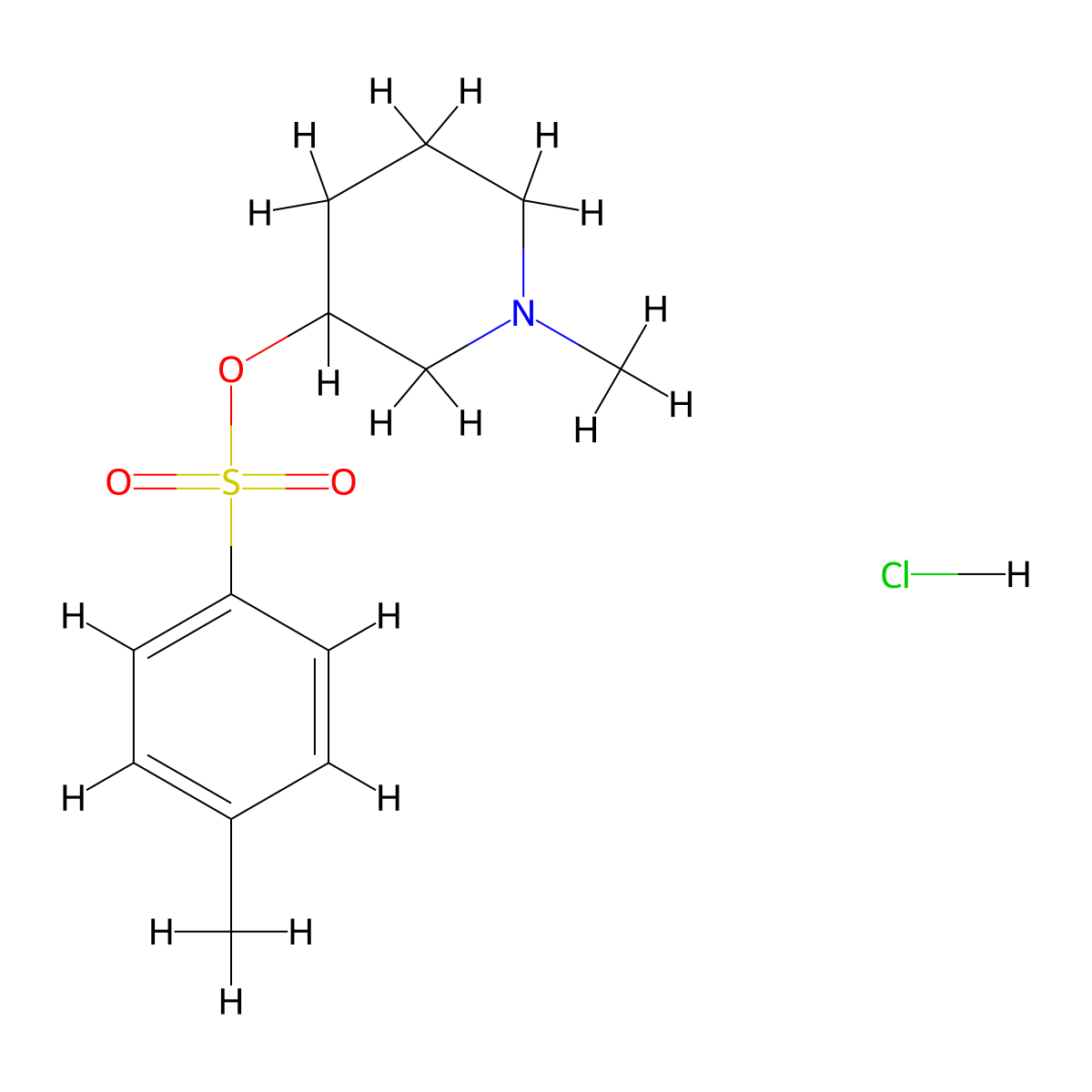 1-Methylpiperidin-3-yl 4-methylbenzenesulfonate hydrochloride molecular structure, CAS 20177-93-9