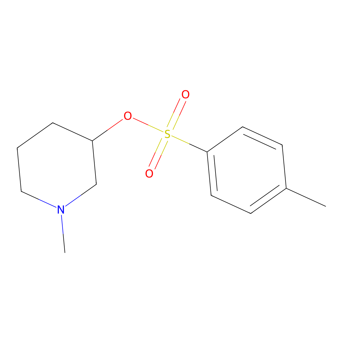1-Methylpiperidin-3-yl 4-methylbenzenesulfonate molecular structure, CAS 20177-94-0
