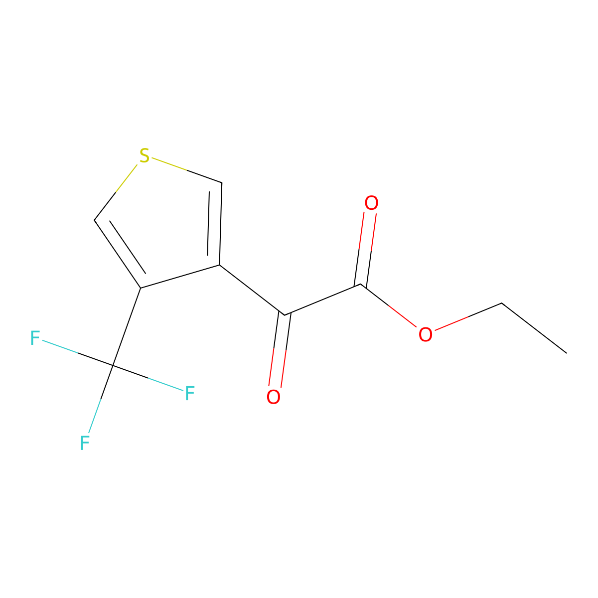 Ethyl 2-oxo-2-[4-(trifluoromethyl)thiophen-3-yl]acetate molecular structure, CAS 2017767-04-1