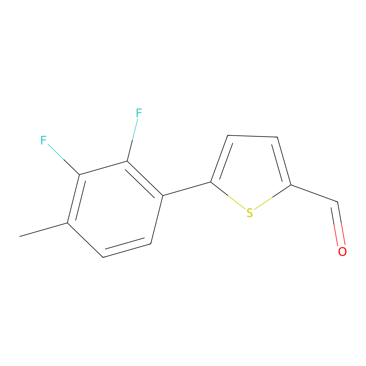 5-(2,3-Difluoro-4-methylphenyl)-2-thiophenecarboxaldehyde molecular structure, CAS 2017869-56-4