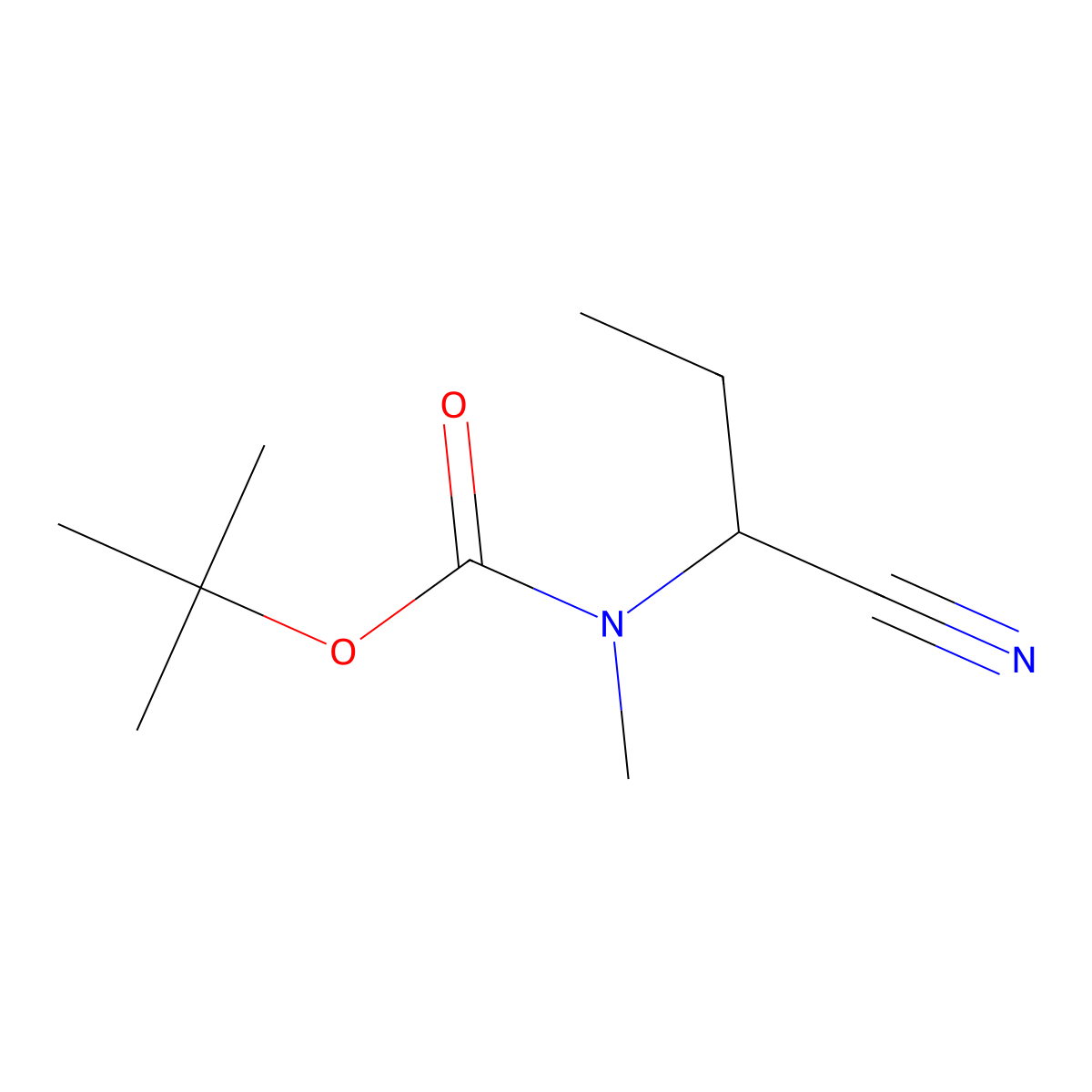 tert-butyl N-(1-cyanopropyl)-N-methylcarbamate molecular structure, CAS 2017902-01-9