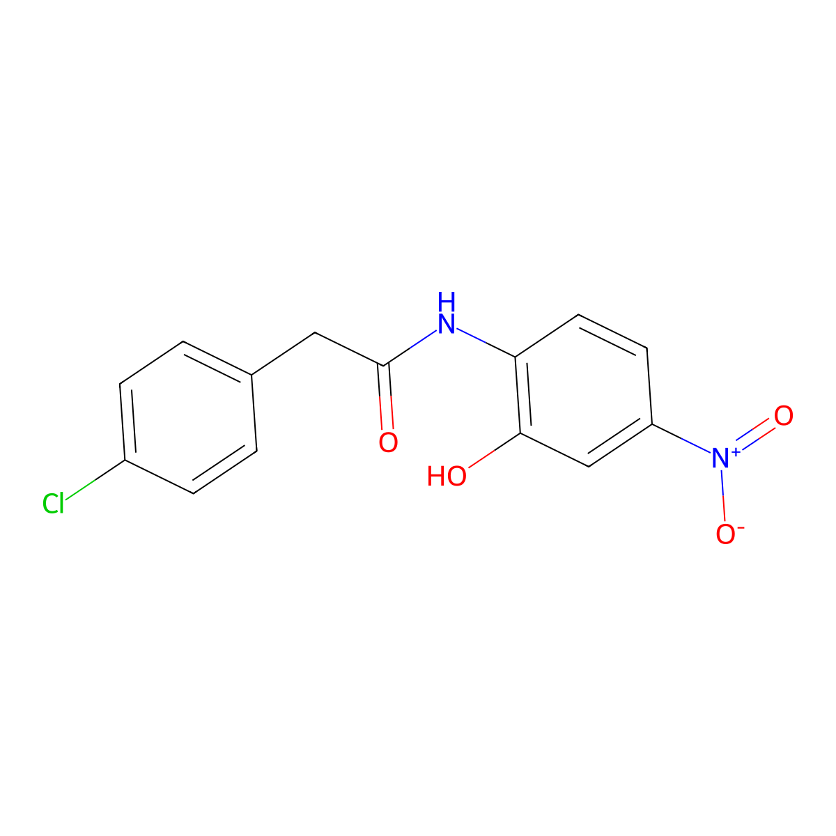2-(4-chlorophenyl)-N-(2-hydroxy-4-nitrophenyl)acetamide molecular structure, CAS 201802-05-3