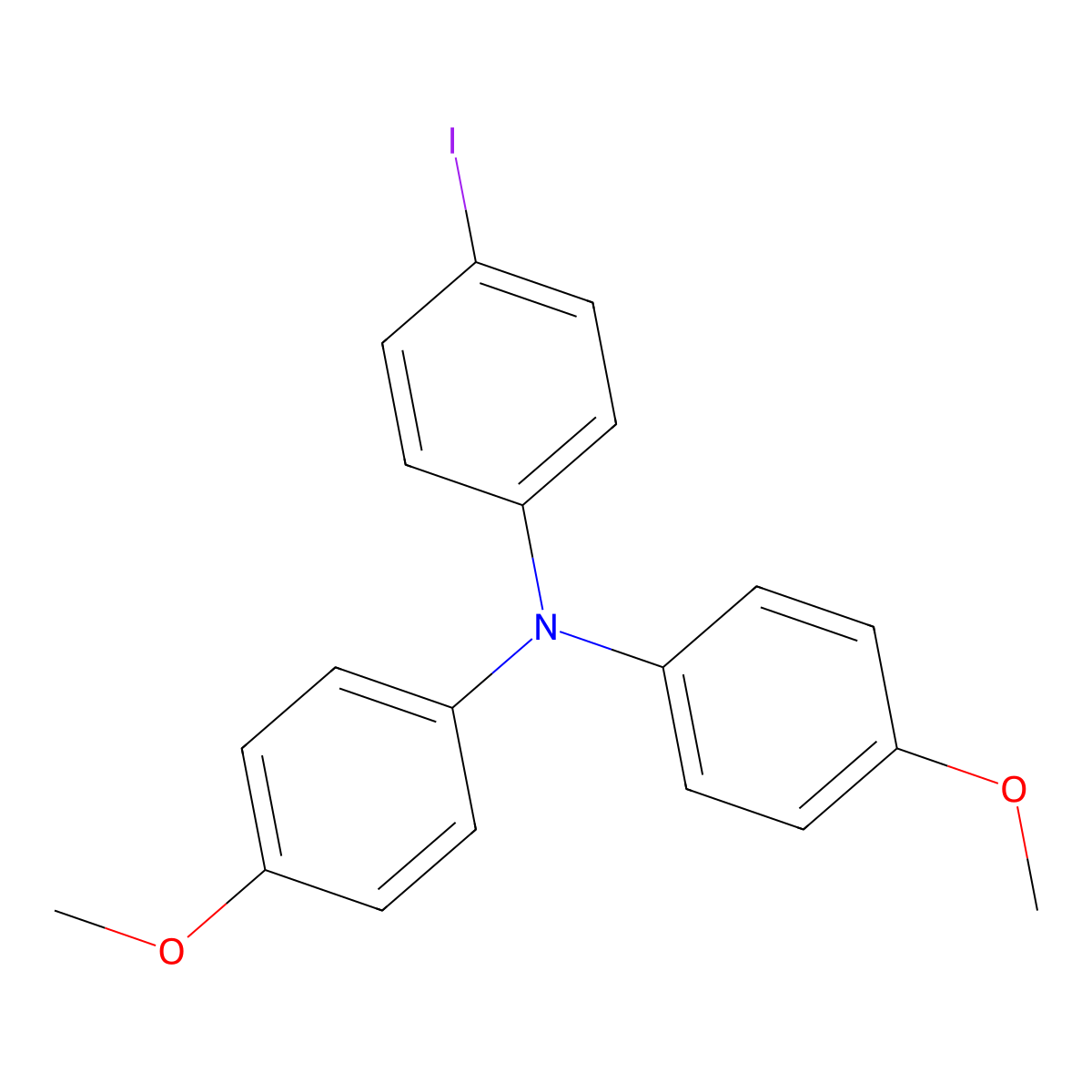 4-Iodo-4',4''-dimethoxytriphenylamine molecular structure, CAS 201802-15-5