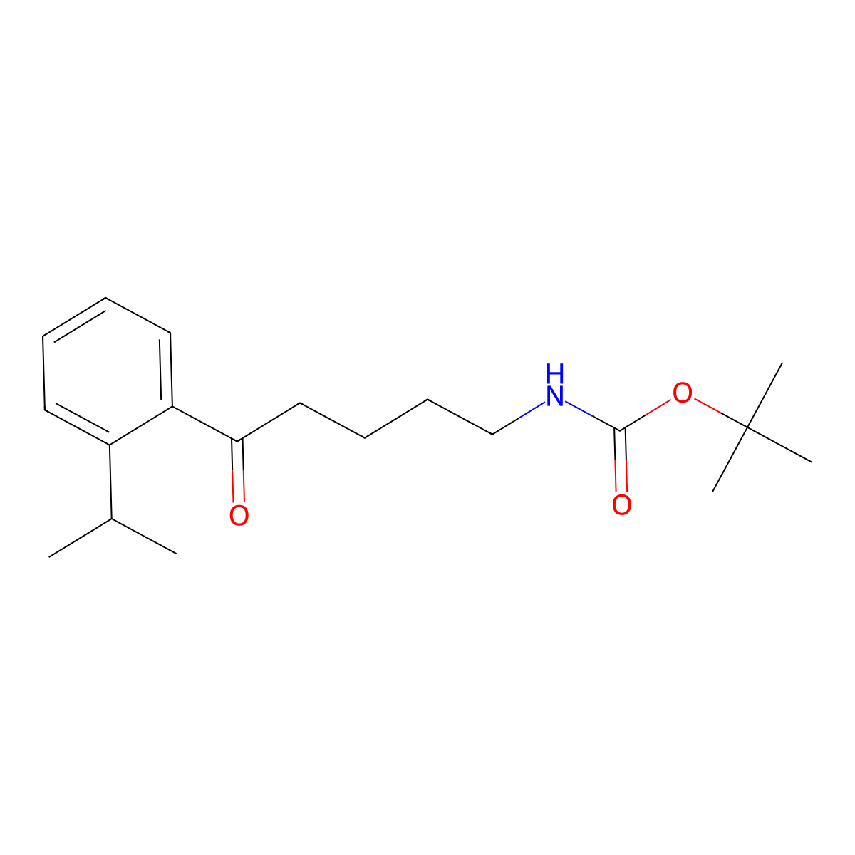 tert-Butyl N-{5-oxo-5-[2-(propan-2-yl)phenyl]pentyl}carbamate molecular structure, CAS 2018038-22-5