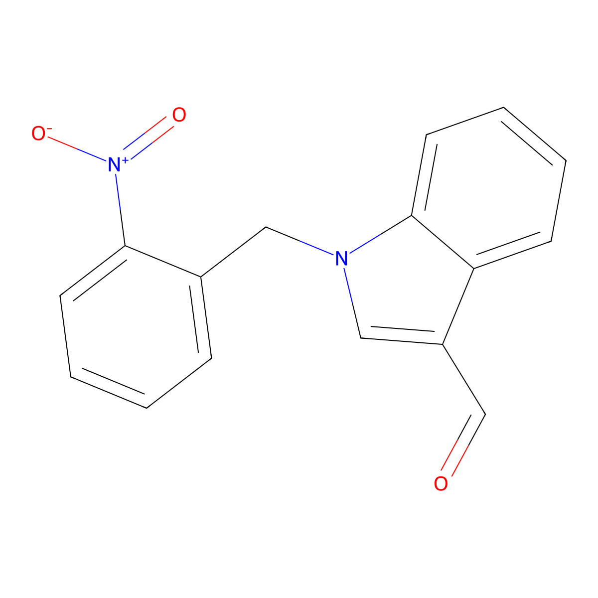 1-(2-nitrobenzyl)-1H-indole-3-carbaldehyde molecular structure, CAS 201805-76-7