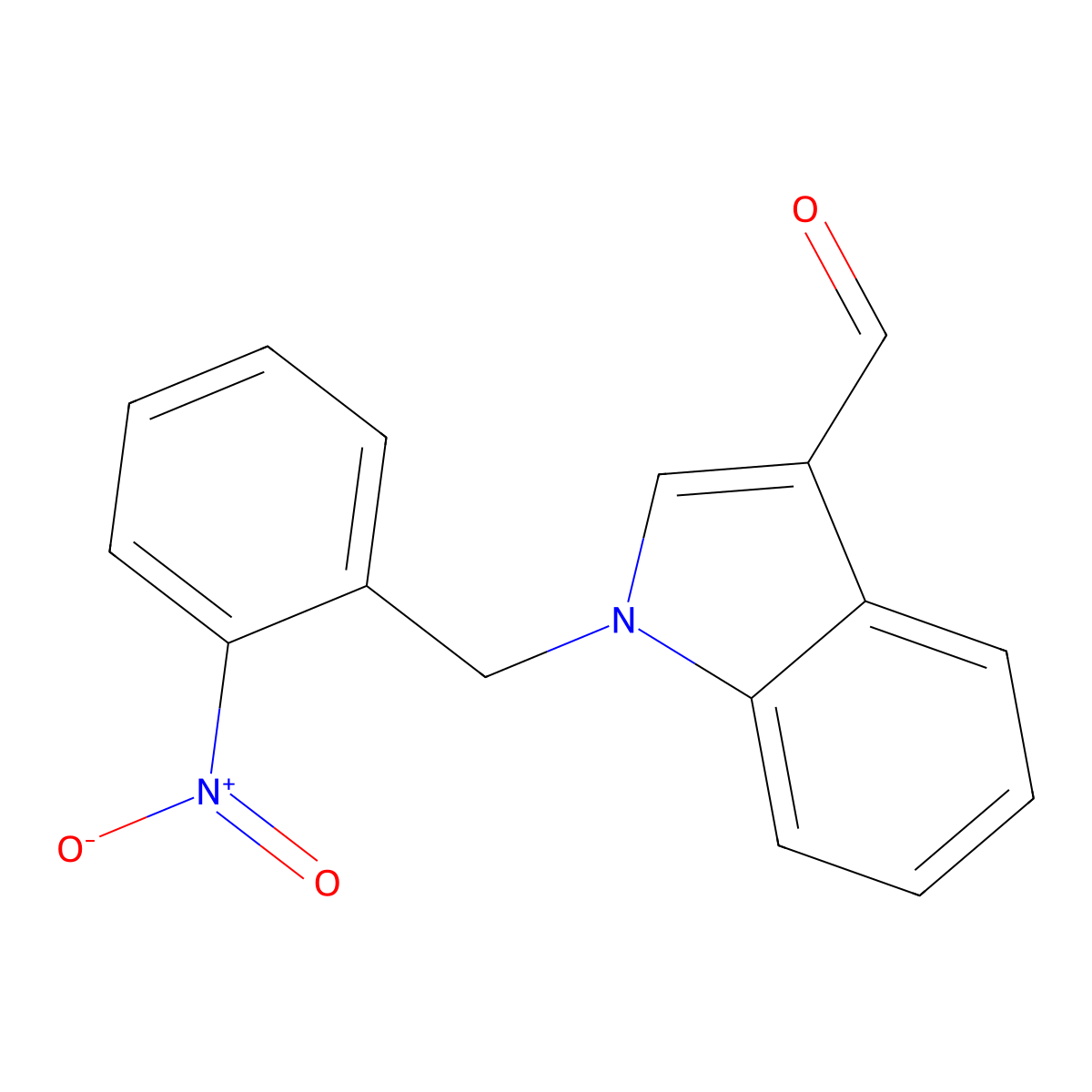 1-(2-nitrobenzyl)-1H-indole-3-carbaldehyde molecular structure, CAS 201805-76-7