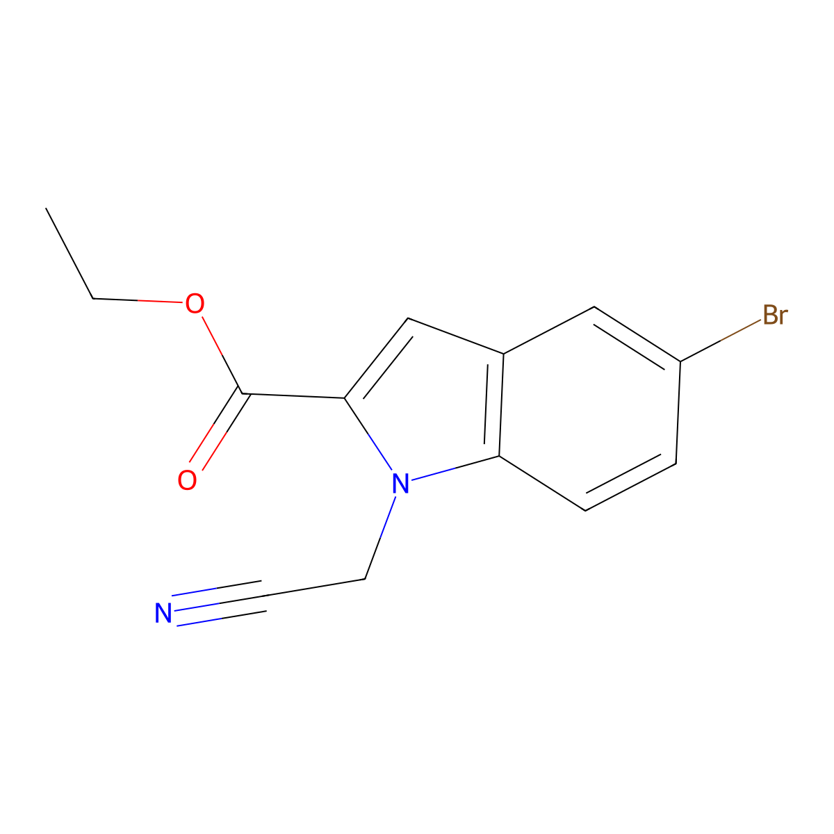 ethyl 5-bromo-1-(cyanomethyl)-1H-indole-2-carboxylate molecular structure, CAS 201809-30-5