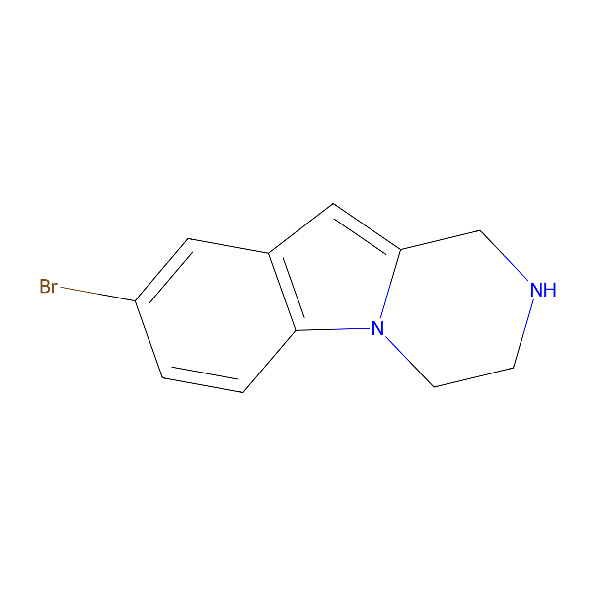 8-Bromo-1,2,3,4-tetrahydropyrazino[1,2-a]indole molecular structure, CAS 201809-32-7