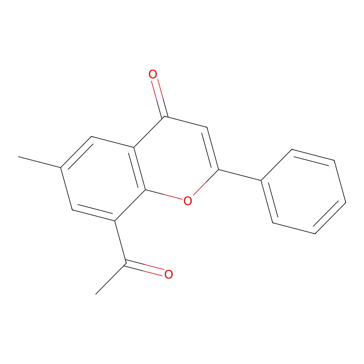 8-Acetyl-6-methyl-2-phenyl-chromen-4-one molecular structure, CAS 201815-65-8