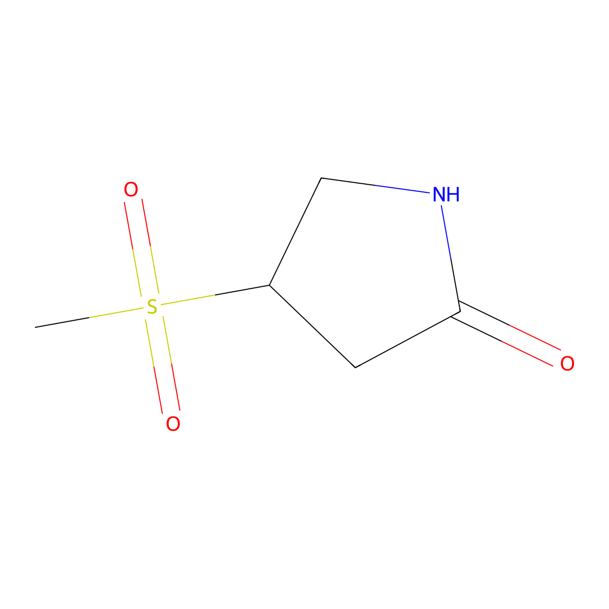 (4S)-4-methanesulfonylpyrrolidin-2-one molecular structure, CAS 20182-97-2