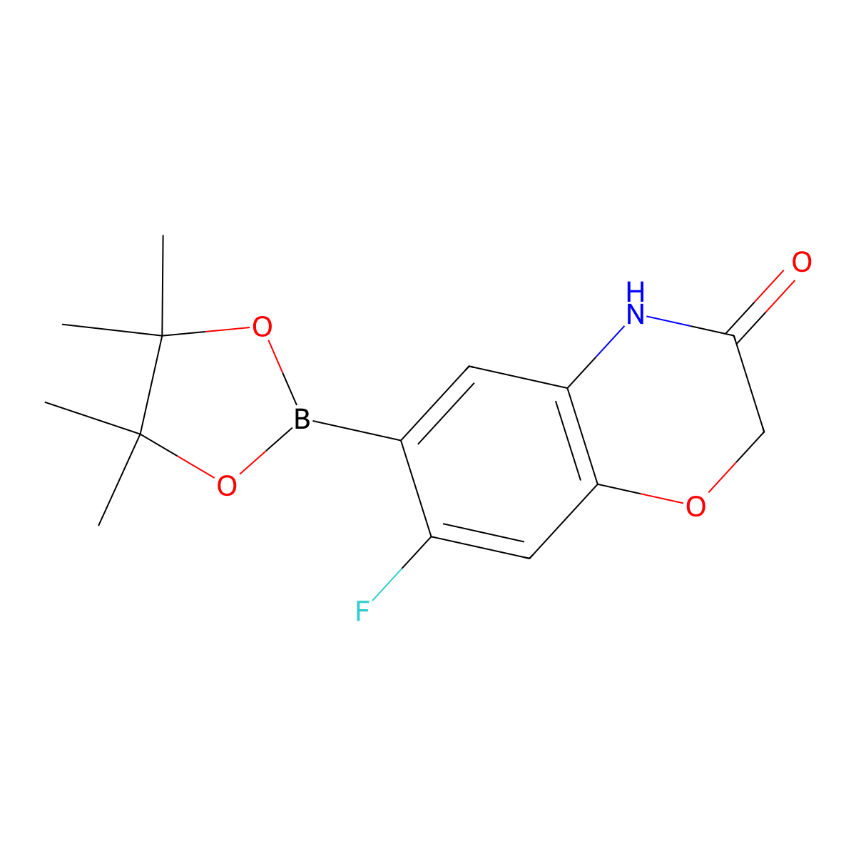 7-Fluoro-3-oxo-2h,4h-benzo[b][1,4]oxazine-6-boronic acid pinacol ester molecular structure, CAS 2018286-71-8
