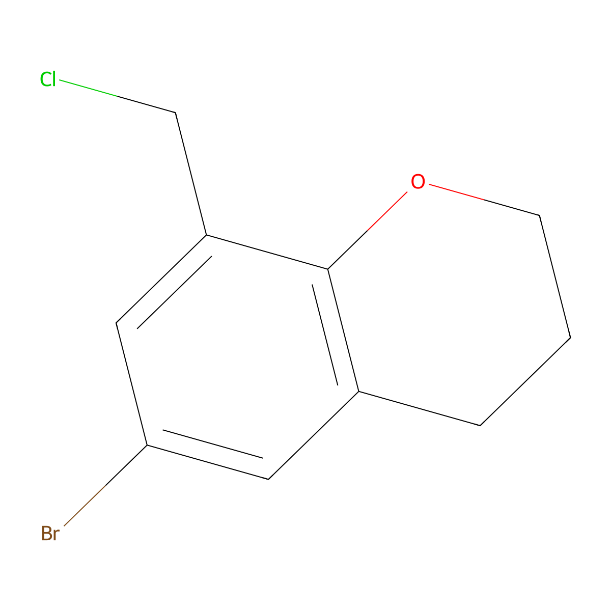 6-bromo-8-(chloromethyl)-3,4-dihydro-2H-1-benzopyran molecular structure, CAS 2018297-71-5