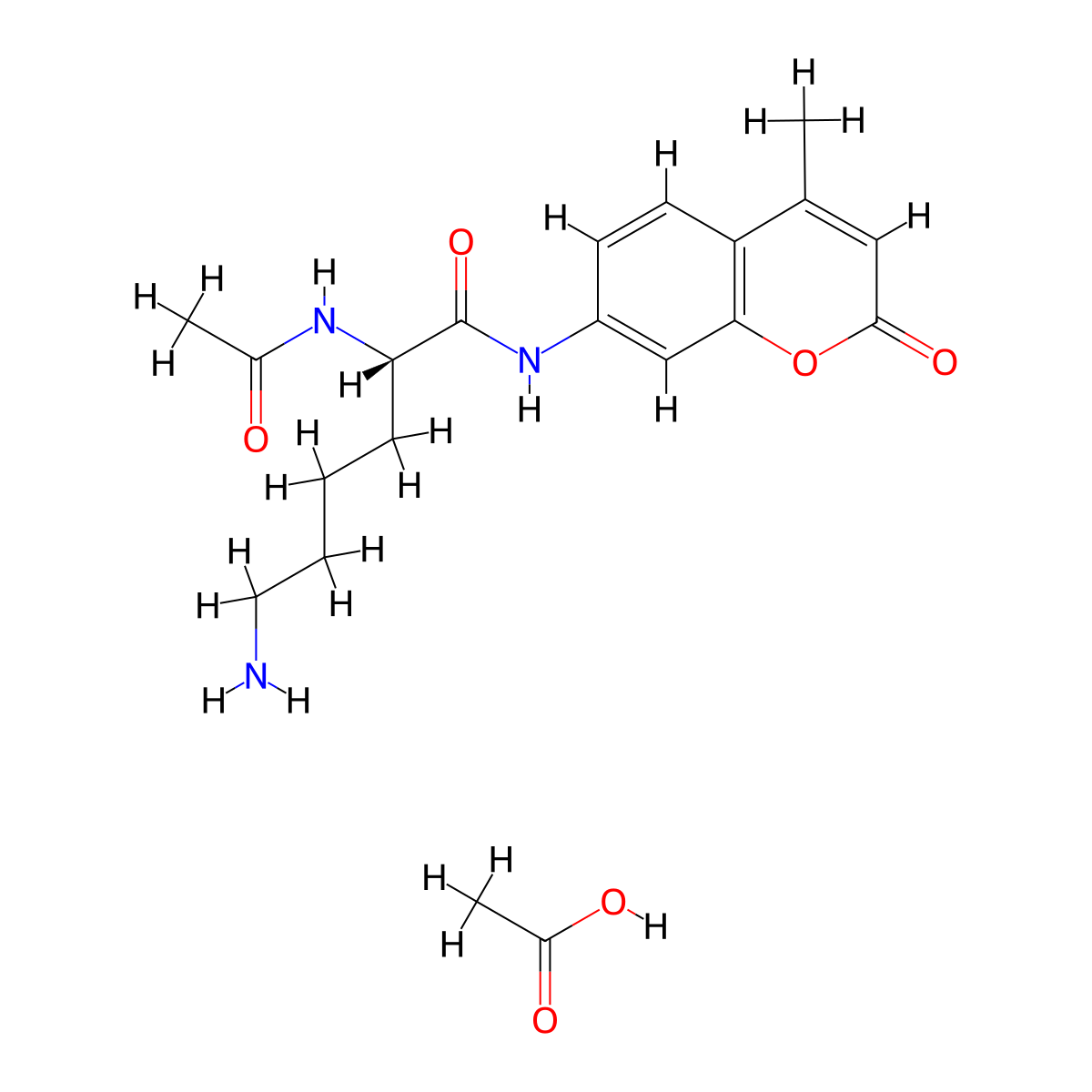 Ac-Lys-AMC Acetate salt molecular structure, CAS 201847-48-5