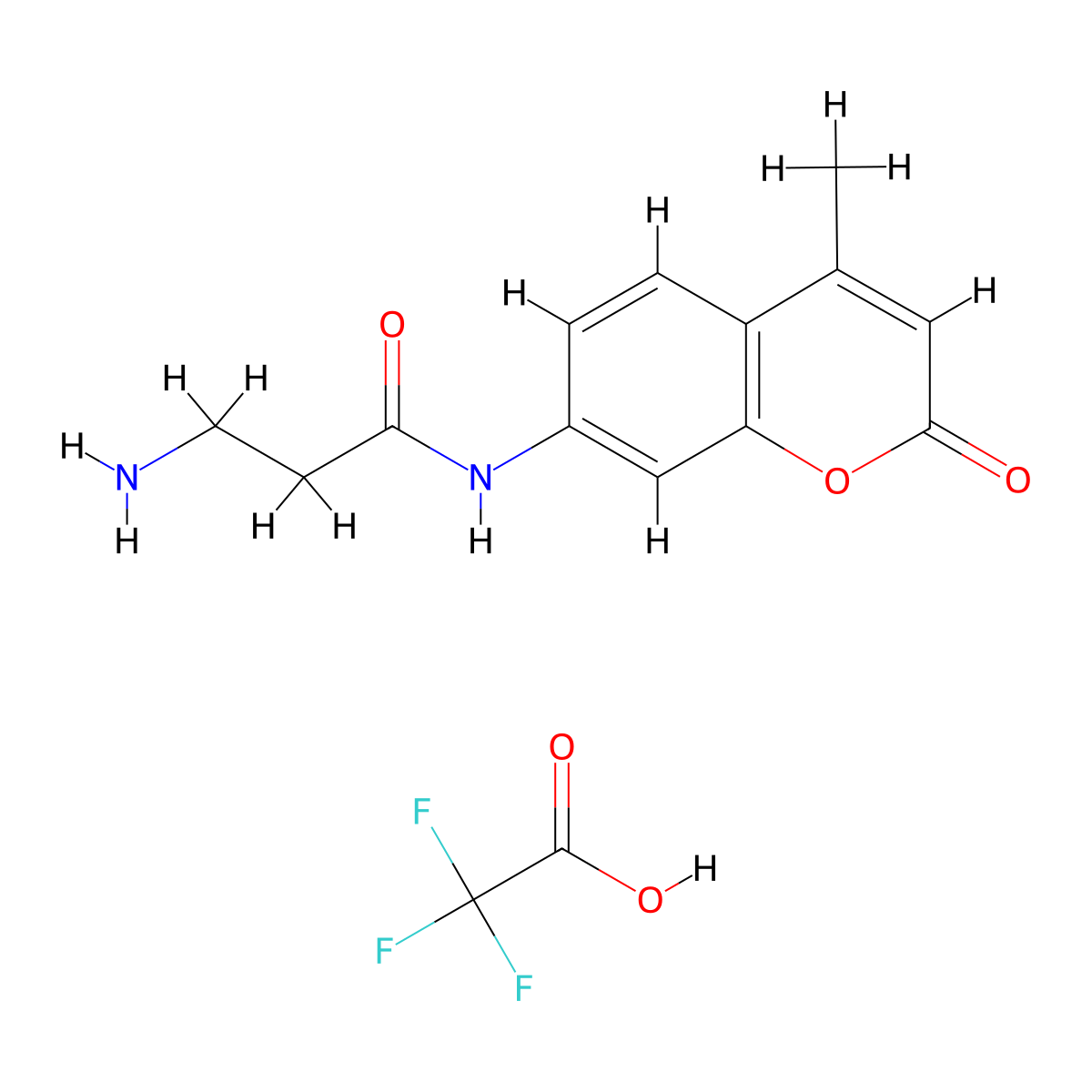 Beta-alanine 7-amido-4-methylcoumarin trifluoroacetate salt molecular structure, CAS 201847-54-3