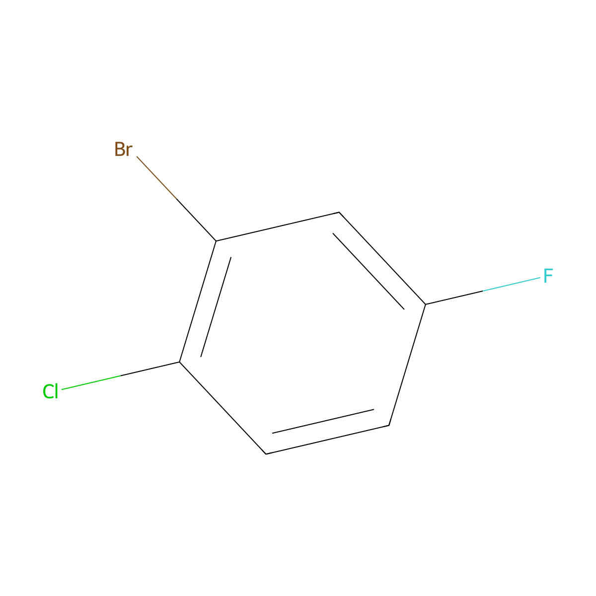 2-Bromo-1-chloro-4-fluorobenzene molecular structure, CAS 201849-15-2